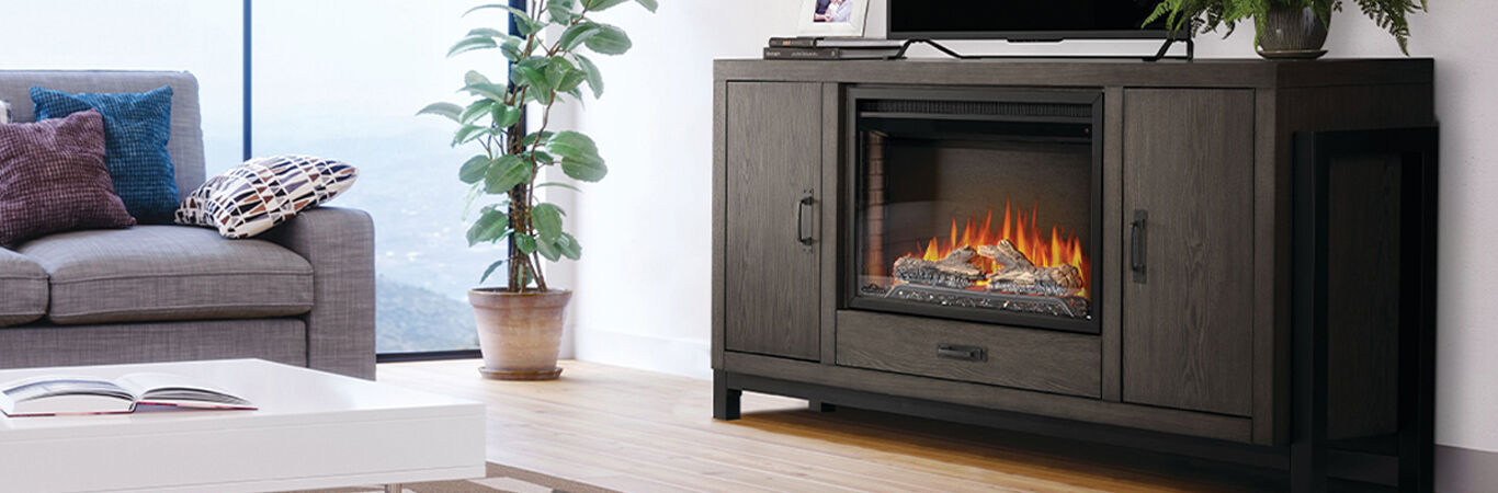 free-standing electric fireplace